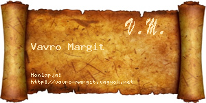 Vavro Margit névjegykártya